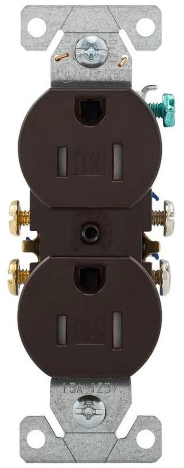Main image of Eaton 15 Amp Duplex Receptacle, Auto-Grounded, Tamper Resistant, Brown, TR270-9B