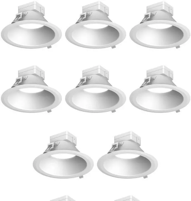 Main image of (case of 8) Prescolite LiteBox Standard, 4 inch round LED Downlight, Color Selectable (3500K, 4000K, 5000K), 90+ CRI, 0-10v Dimming, 120-277V, Matte White, LBRST-4RD-M-LSSLCWCS9-WH