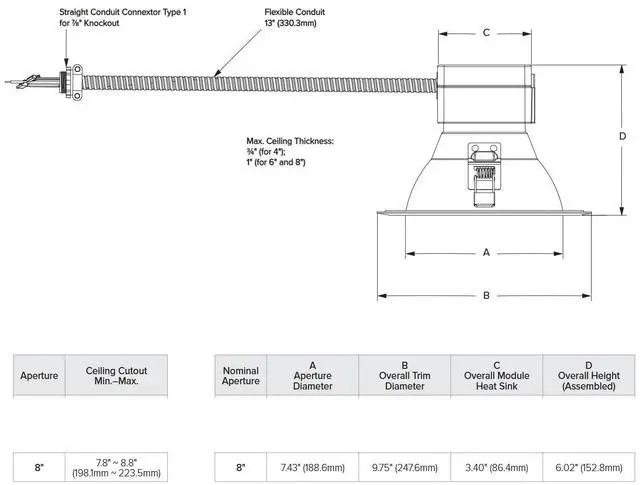 Alt view image 4 of 4 - (case of 8) Prescolite LiteBox Commercial Downlight, 8 inch round, cool white selectable color (3500K, 4000K, 5000K), 3000 lumens, 0-10V Dimming, 120-277V, white, LBRST-8RD-M-30LCWCS9-WH