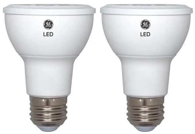 Main image of (2 bulbs) GE LED PAR20 Warm White Dimmable Indoor Spotlight, 50-Watt Equivalent, 520 Lumens, 3000K warm white, 7 watt, HD Light exceptional color contrast & boldness