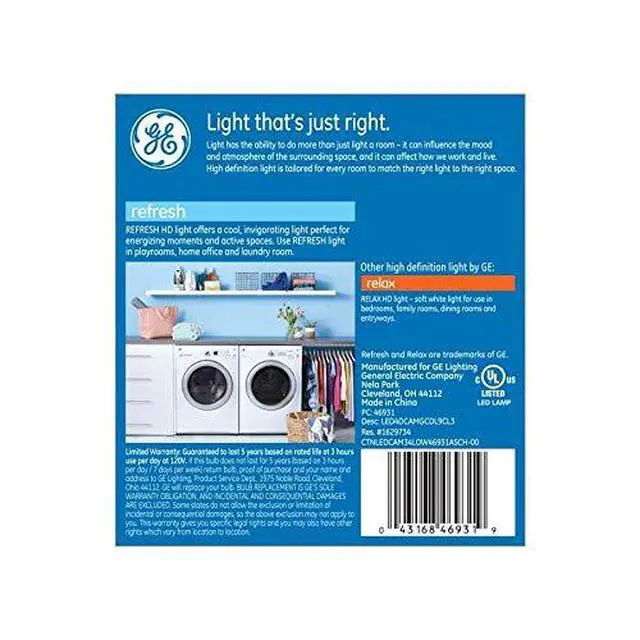 Alt view image 3 of 3 - GE Refresh 40-Watt EQ CA10 Daylight Dimmable Candle Bulb Light Bulb (3-Pack)