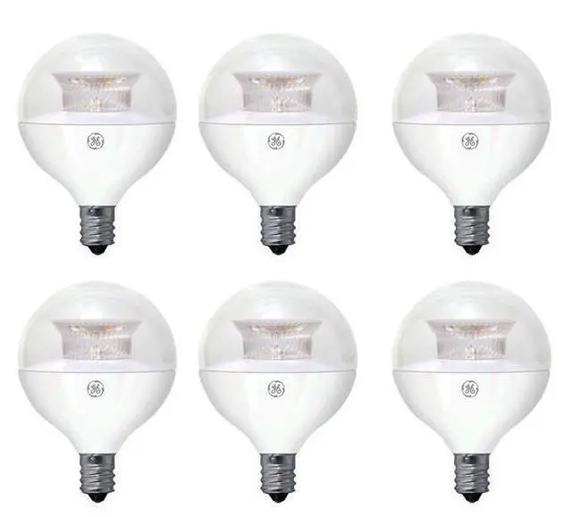 Alt view image 2 of 4 - (6 bulbs) GE LED G16.5 Globe Light Bulb, Candelabra base, 6.5 watts, 500 lumens, 5000K Cool White