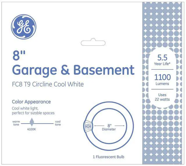 Alt view image 3 of 3 - GE Lighting 33774 Circular Fluorescent Cool White 8-Inch Diameter Circline Fluorescent T9 Bulb, 22-Watt, 1100 lumen, 4100K (quantity of 4)