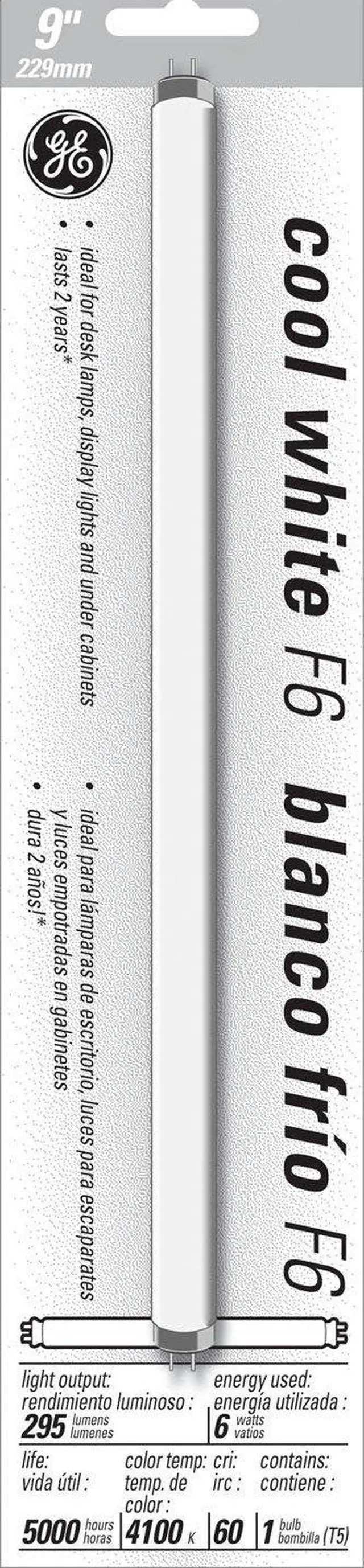 Alt view image 2 of 2 - GE Lighting 15986 6-Watt 295-Lumen 9-Inch T5 Fluorescent Light Bulb, Cool White