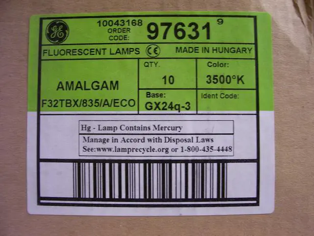 Alt view image 2 of 2 - 10pc GE 97631 - F32TBX/835/A/ECO 32-Watt 2400-Lumen General Purpose Ecolux T4 CFL Bulb, White (Lot of 10)