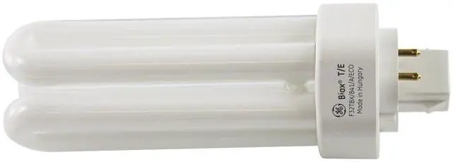 Alt view image 3 of 3 - GE 97632 (25-Pack) F32TBX/841/A/ECO 32-Watt Energy Smart Ecolux Triple Tube Compact Fluorescent Light Bulb, 4100K, 2400 Lumens, 82 CRI, T4 Shape, 4-Pin GX23q-3 Base