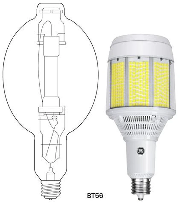 Alt view image 2 of 3 - GE 450W BT56 LED HID Replacement Lamp Type B Ballast Bypass 93153123, 1 Pack