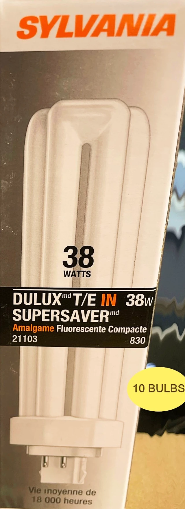 Alt view image 2 of 4 - (10 bulbs) Sylvania - 21103 - CF42DT/E/IN/38W/830/SS/ECO SuperSaver Eco Rapid Start Compact Fluorescent Biax DULUX