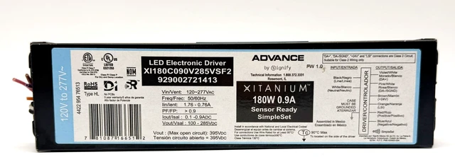 Main image of Advanced Xitanium SR LED Electronic Driver XI180C090V285VSF2