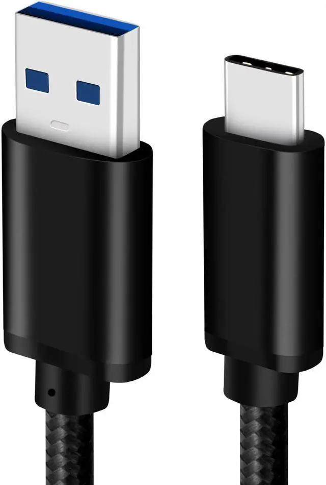 Main image of eCables USB-C to USB-A 3.0, Premium Fast Charging Braided, Black 3 ft.