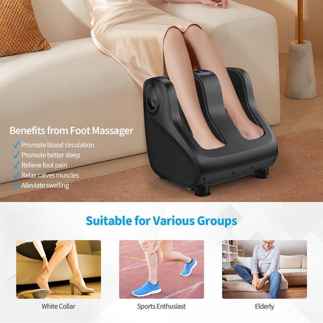 Giantex Shiatsu Foot & Calf Massager W/ Compression Kneading Heating &  Vibrating Black 