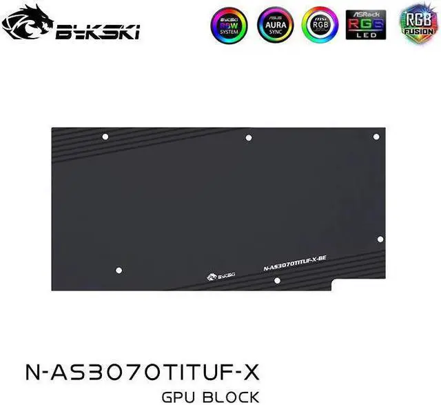 Alt view image 3 of 5 - Bykski GPU Block For Asus TUF RTX 3070 Ti 8G Gaming Full Cover GPU Water Cooling Cooler
