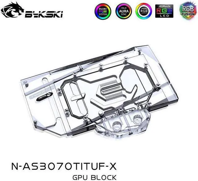 Alt view image 4 of 5 - Bykski GPU Block For Asus TUF RTX 3070 Ti 8G Gaming Full Cover GPU Water Cooling Cooler