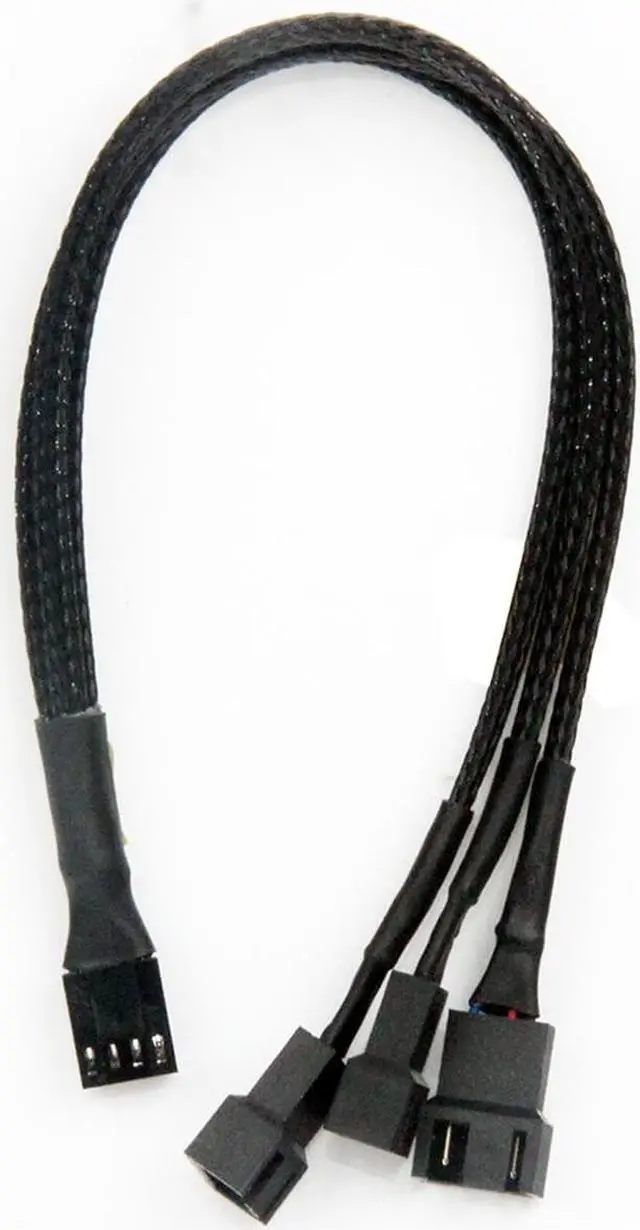 Alt view image 5 of 7 - Dual Case Fan Power Adapter 1 to 3 Converter Case Fan Splitter Cable 4Pin PWM Cable Cooling Splitter Duplicator 2-pack