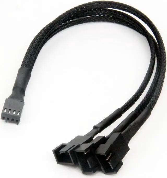 Alt view image 6 of 7 - Dual Case Fan Power Adapter 1 to 3 Converter Case Fan Splitter Cable 4Pin PWM Cable Cooling Splitter Duplicator 2-pack