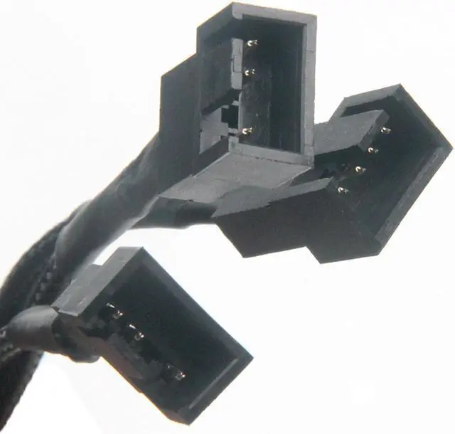 Alt view image 4 of 7 - Dual Case Fan Power Adapter 1 to 3 Converter Case Fan Splitter Cable 4Pin PWM Cable Cooling Splitter Duplicator 2-pack