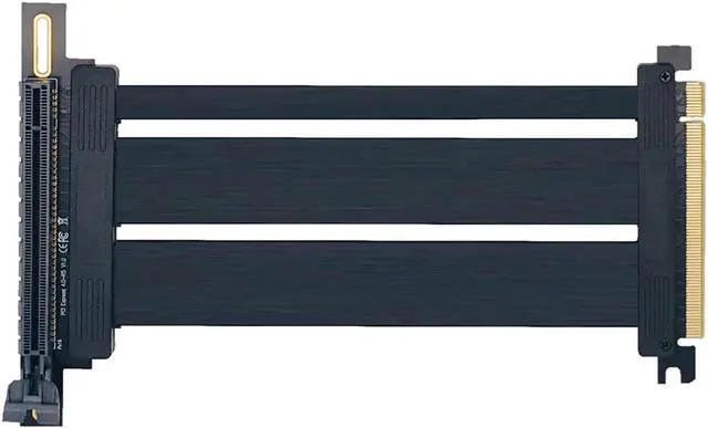 Main image of Athena Power CABLE-PCIE16X40-L60 600mm Premium PCI-E 4.0 High Speed Flexible, 90 Degree Left Angle Extender Riser Cable 600mm