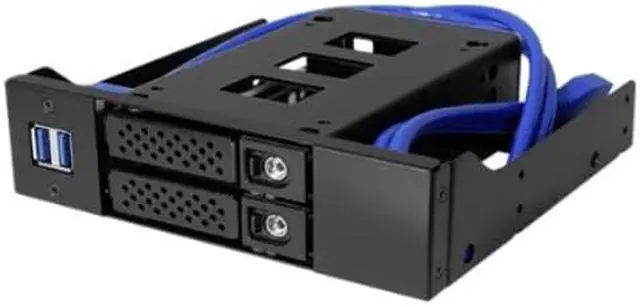 Main image of Athena Power BP-U22NVME525U, 5.25" Bay Backplane for 2 x 2.5" NVMe U.2 SSD/HDD with Slim Size Modules and Keylock