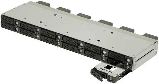Alt view image 2 of 3 - Athena Power RM-1U1122EU2, 1U 12-Bay NVME U.2/Mini SAS HD E-ATX Rackmount Server/Storage Chassis