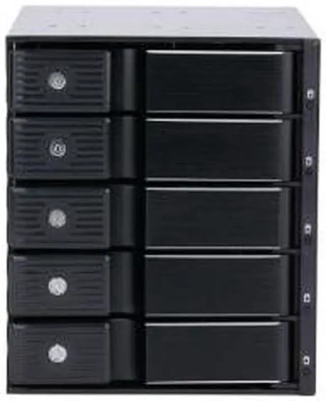 Alt view image 3 of 3 - Athena Power BP-TLA3051SAS12 Trayless Backplane: 5 x 3.5" SATA/SAS HDDs, 12Gbps, All-Aluminum, Metal Keylocks, 8cm Cooling Fan, LED Indicators, Tool-Free Swaps, High-Performance Storage Solution