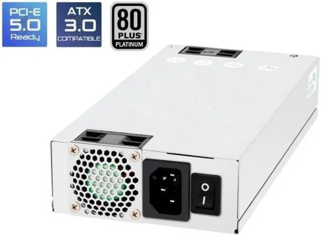Alt view image 2 of 5 - Athena Power 1U 800W PSU, AP-1U80P868, 200mm for small industrial rackmounts, UL 62368-1 compliant, 80+ PLATINUM, 12V-2X6 cable for ATX3.1, supports PCIe 5.0 GPU & Server.