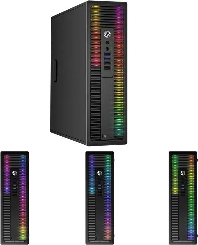 Alt view image 7 of 7 - HP Desktop Computer EliteDesk 800 G2 Small Form Factor with RGB Lights - Intel Core i5 6th Gen 6500 (3.2 GHz) 16 GB DDR4 512GB SSD Windows 10 Pro