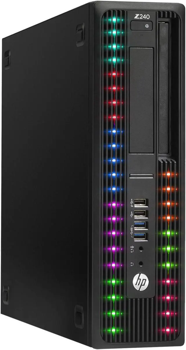 Alt view image 3 of 7 - HP Z240 Small Form Factor Workstation Desktop Customized RGB Lights Computer Intel Core i5 6500 3.20 GHz 16GB DDR4 RAM 512GB SSD Windows 11 Pro Wi-Fi Gaming Keyboard Mouse