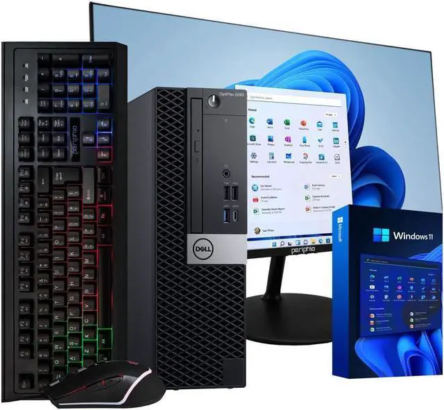 Main image of Dell OptiPlex 5060 - Windows 11 Desktop Computer | Intel i5-8500 Six Core (4.3GHz Turbo) | 16GB DDR4 RAM | 500GB SSD + 1TB HDD | WiFi + Bluetooth | RGB Mouse + Keyboard | 24" 1080p Monitor