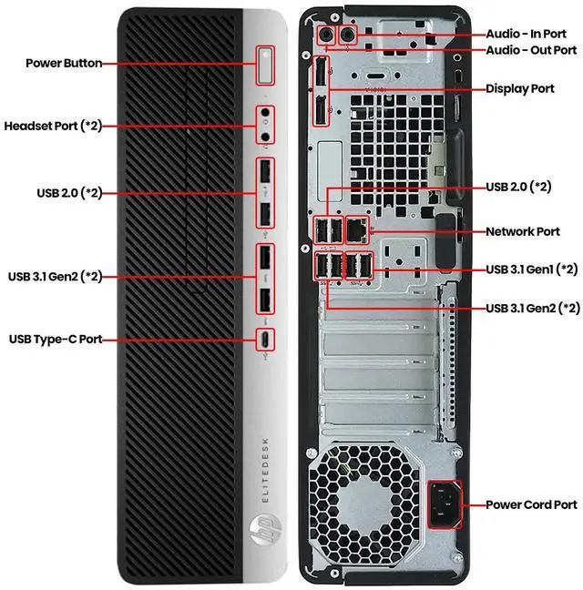 Alt view image 3 of 5 - HP EliteDesk 800 G5 Desktop Computer - Intel Core i7 9th Gen i7-9700 3 GHz - 16 GB RAM DDR4 SDRAM - 1 TB NVMe SSD - Windows 11 Pro - Built-in Wi-Fi