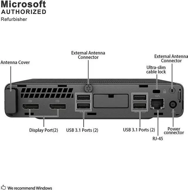 Alt view image 6 of 7 - HP EliteDesk 800 G4 Mini Desktop PC, Intel Core i5-8500T, 16GB DDR4 RAM, 256GB NVMe SSD, Wi-Fi & Bluetooth, Dual Monitor Support, Wireless Keyboard & Mouse, Windows 11 Pro