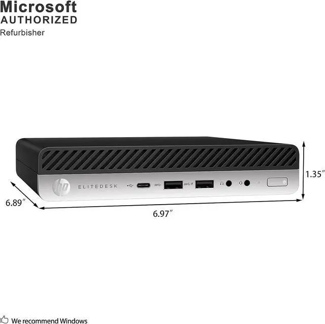 Alt view image 7 of 7 - HP EliteDesk 800 G4 Mini Desktop PC, Intel Core i5-8500T, 16GB DDR4 RAM, 256GB NVMe SSD, Wi-Fi & Bluetooth, Dual Monitor Support, Wireless Keyboard & Mouse, Windows 11 Pro