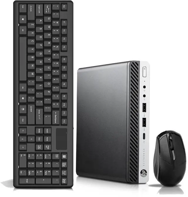 Main image of HP EliteDesk 800 G4 Mini Desktop PC, Intel Core i5-8500T, 16GB DDR4 RAM, 256GB NVMe SSD, Wi-Fi & Bluetooth, Dual Monitor Support, Wireless Keyboard & Mouse, Windows 11 Pro