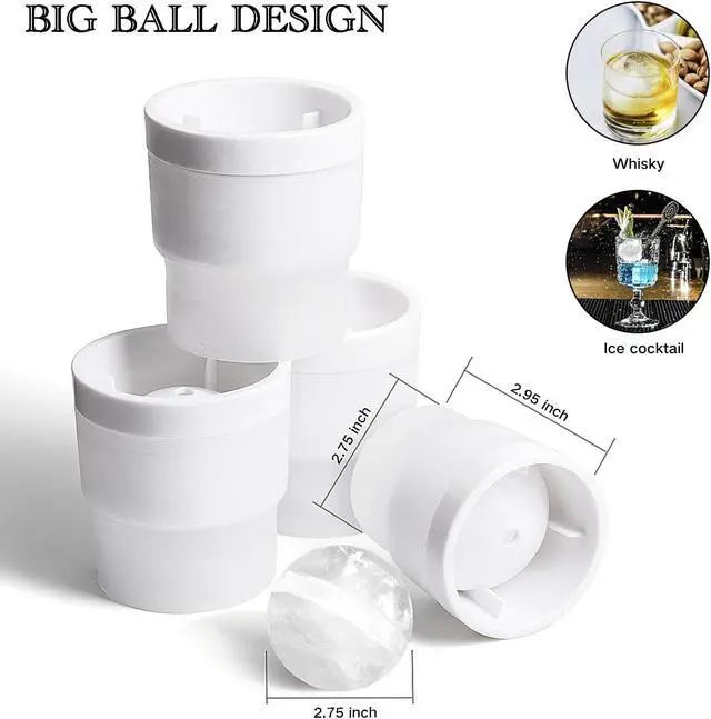 Alt view image 3 of 7 - PIPITA Old Fashioned Whiskey Glasses and Ice Ball Mold Gift Set with Luxury Box - 4pcs 11 Oz Rocks Barware and 4pcs Ice Ball Mold For Scotch, Bourbon, Liquor and Cocktail Drinks - Set of 4