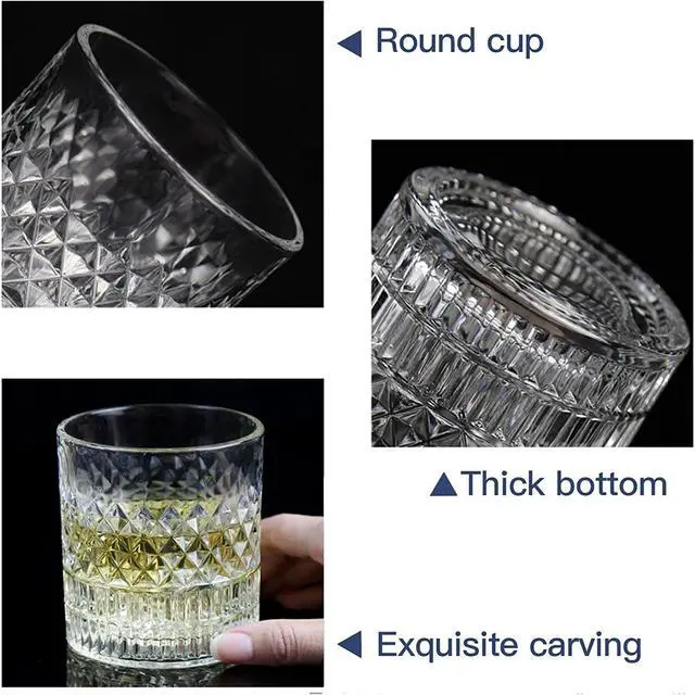 Alt view image 4 of 7 - PIPITA Old Fashioned Whiskey Glasses and Ice Ball Mold Gift Set with Luxury Box - 4pcs 11 Oz Rocks Barware and 4pcs Ice Ball Mold For Scotch, Bourbon, Liquor and Cocktail Drinks - Set of 4