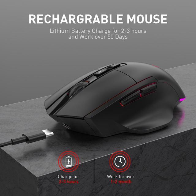 inphic Souris Bluetooth Rechargeable silencieuseTri-Mode BT 5.0