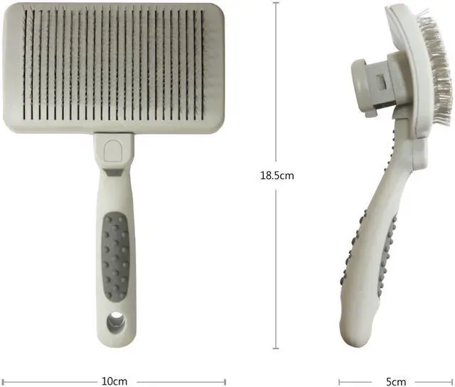 Alt view image 2 of 7 - URBANER Self Cleaning Slicker Brush, Dog/Cat, Professional Grooming De-shedding pet supplies, Safe, Gently remove loose Undercoat, Mats & Tangled hair, CT-32