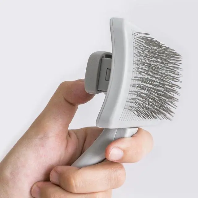 Alt view image 4 of 7 - URBANER Self Cleaning Slicker Brush, Dog/Cat, Professional Grooming De-shedding pet supplies, Safe, Gently remove loose Undercoat, Mats & Tangled hair, CT-32