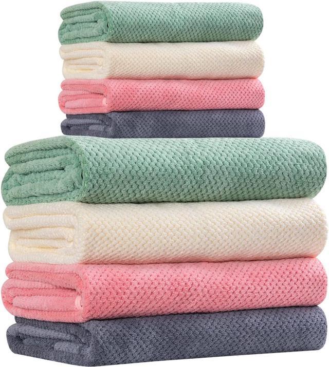 OLESTER Microfiber Bath Towels 4 Colors for Shower Pool Beach