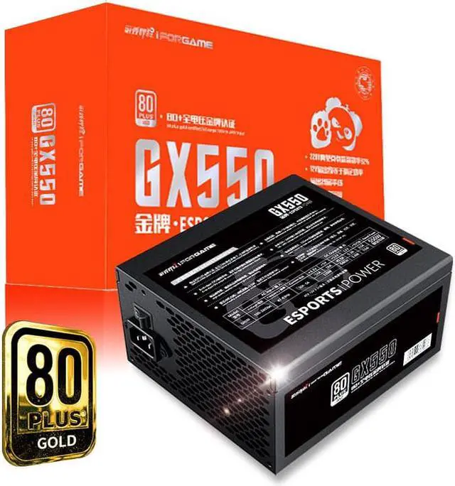 Main image of IFORGAME Panda GX550 550W Non-Modular Power Supply, 80 PLUS GOLD Certified,Single +12V Rail,Compact 150mm Size,Black