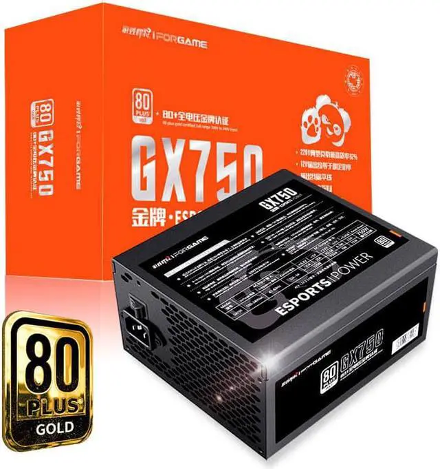 Main image of IFORGAME Panda GX750 750W Non-Modular Power Supply, 80 PLUS GOLD Certified,Single +12V Rail,Compact 150mm Size,Black