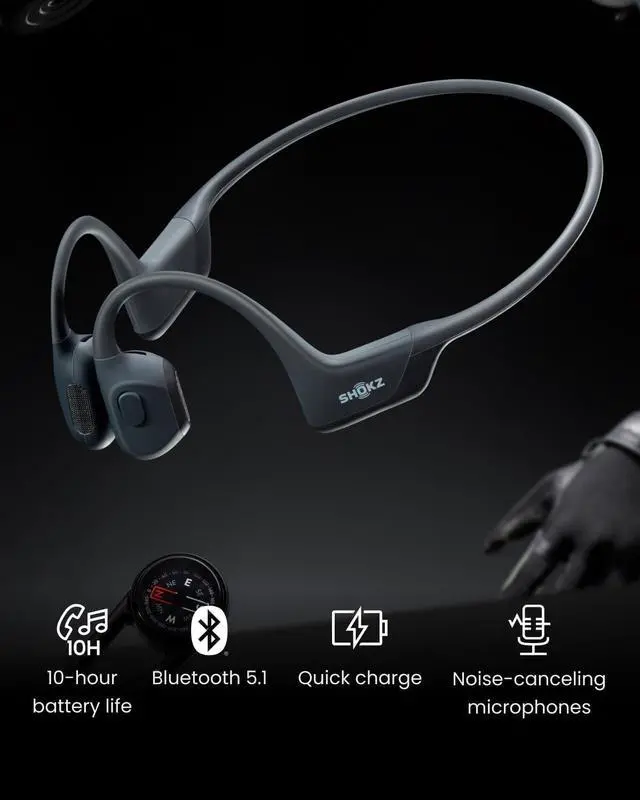 Alt view image 4 of 7 - SHOKZ OpenRun Pro - Open-Ear Bluetooth Bone Conduction Sport Headphones (Renewed)