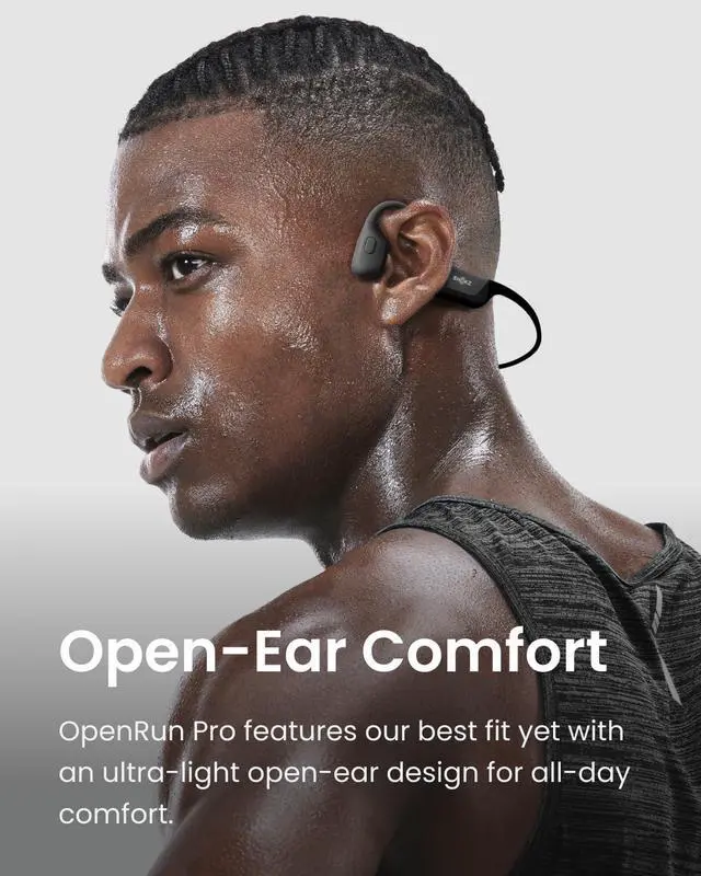 Alt view image 6 of 7 - SHOKZ OpenRun Pro - Open-Ear Bluetooth Bone Conduction Sport Headphones (Renewed)