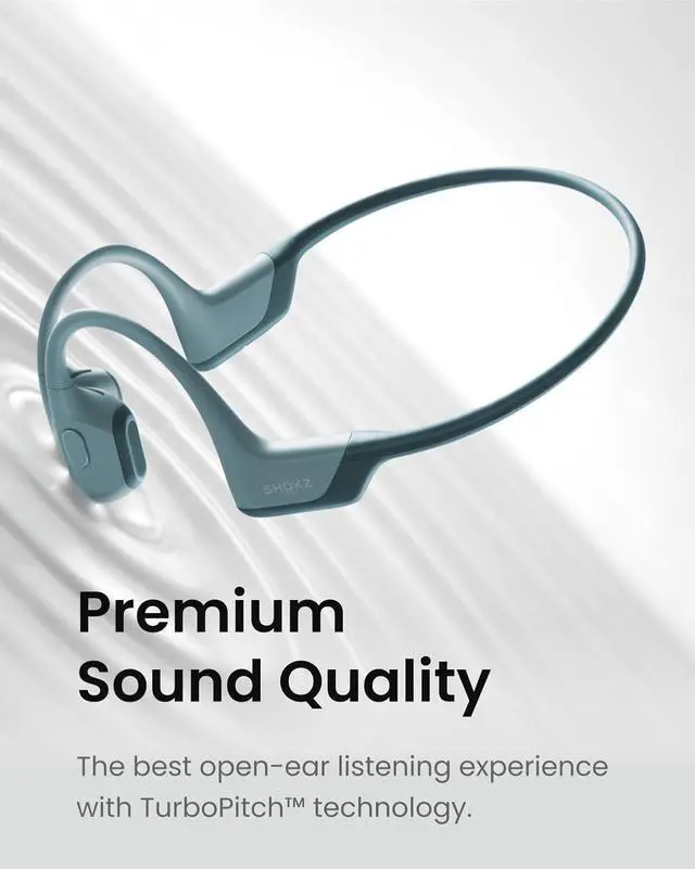 Alt view image 4 of 7 - SHOKZ OpenRun Pro - Open-Ear Bluetooth Bone Conduction Sport Headphones (Renewed) Blue