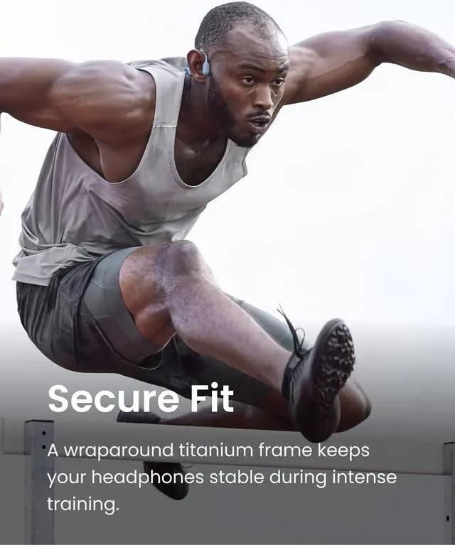 Alt view image 5 of 7 - SHOKZ OpenRun Pro - Open-Ear Bluetooth Bone Conduction Sport Headphones (Renewed) Blue