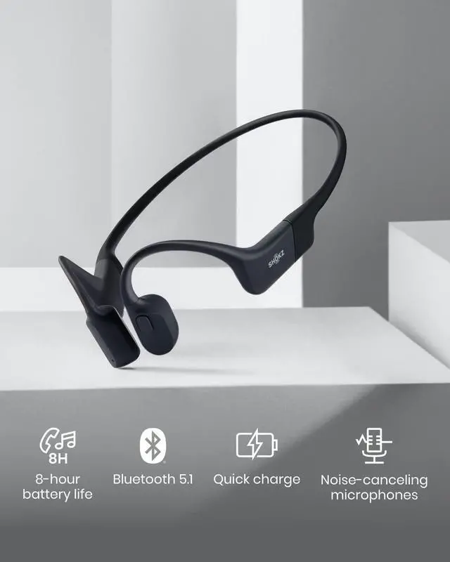 Alt view image 3 of 7 - SHOKZ OpenRun Mini (AfterShokz Aeropex Mini) -Bone Conduction Open-Ear Bluetooth Sport Headphones - Waterproof Wireless Earphones for Workouts and Running - Built-in Mic (Renewed)