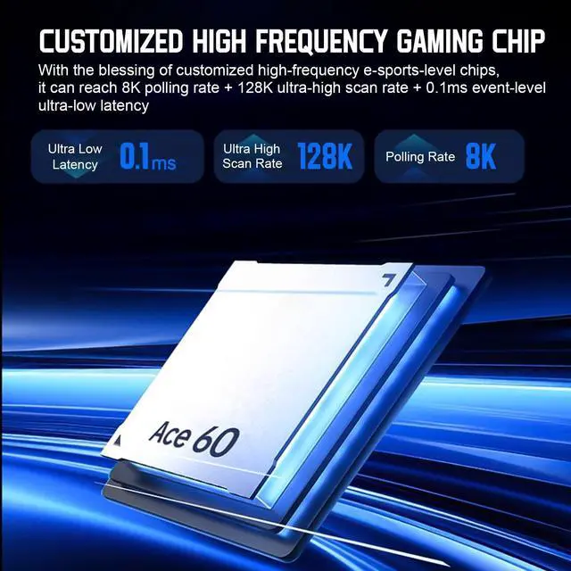 Alt view image 6 of 7 - MCHOSE ACE 60 PRO 60% Wired Magnetic Switch Mechanical Gaming Keyboard, Rapid Trigger Hall Effect Keyboard, Hyper-Fast Adjustable Actuation, 8K Hz Polling Rate, RGB HotSwap, for PC/Mac, Black