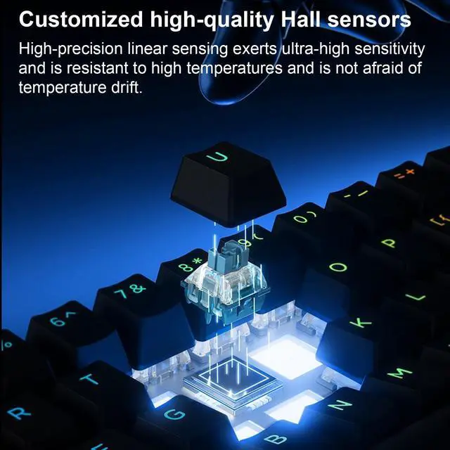 Alt view image 5 of 7 - MCHOSE ACE 60 PRO 60% Wired Magnetic Switch Mechanical Gaming Keyboard, Rapid Trigger Hall Effect Keyboard, Hyper-Fast Adjustable Actuation, 8K Hz Polling Rate, RGB HotSwap, for PC/Mac, Black