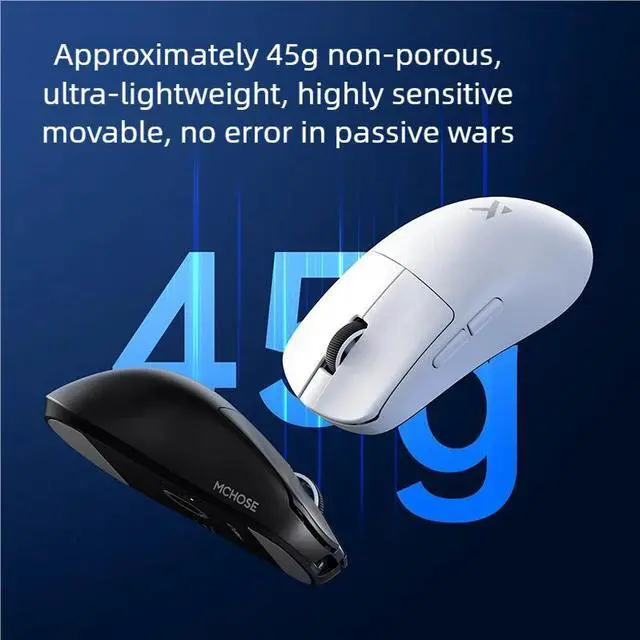 Alt view image 5 of 7 - MCHOSE L7 Ultra+ Wireless Gaming Mouse, PAW3950 42K Sensor, Wireless/Wired Dual 8K Polling, 48g Ultra-Light Weight, 2.4GHz RF/BT/Wired Tri-Mode Connection (Black)