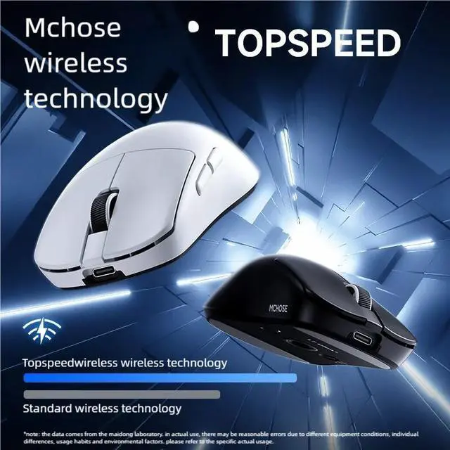Alt view image 4 of 7 - MCHOSE L7 Ultra+ Wireless Gaming Mouse, PAW3950 42K Sensor, Wireless/Wired Dual 8K Polling, 48g Ultra-Light Weight, 2.4GHz RF/BT/Wired Tri-Mode Connection (Black)