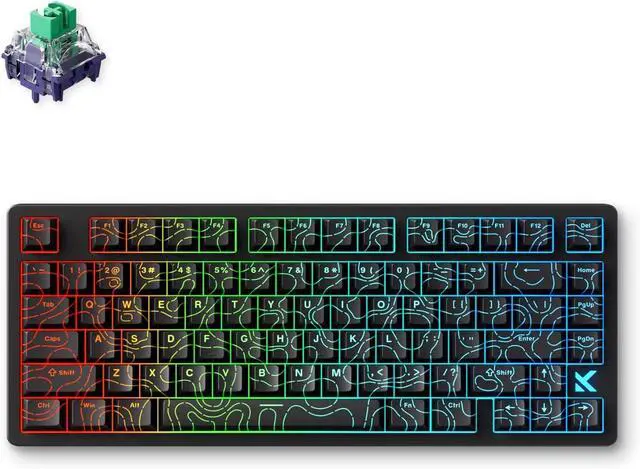 Main image of MCHOSE Jet 75 Rapid Trigger Keyboard 75% Percent, Hall Effect Black Topographic Gaming Keyboard, Wired RGB Custom Mechanical Keyboards with Magnetic Switch, PBT Keycaps, Black